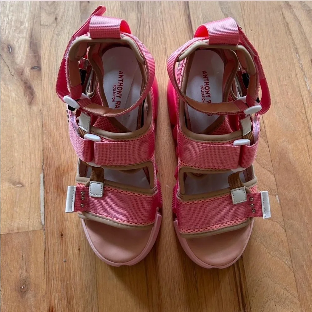 Anthony Wang pink chunky platform sandals size 37 - Picture 3 of 5